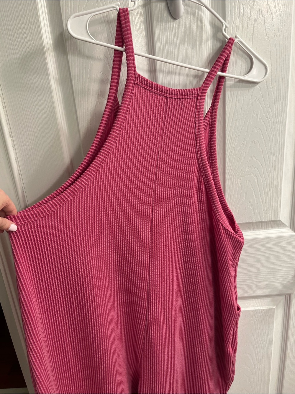 Hudson Gray Ribbed Pink Jumpsuit with Pockets - Picture 6 of 7